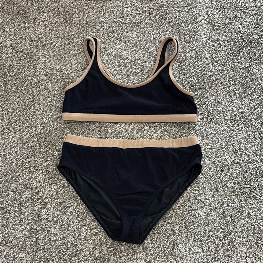 Splendid Black and Tan Kids Swim Bikini Size 16